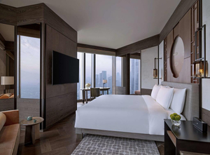 中国は最新のヘッドボードホテルの寝室の家具セットをカスタマイズしました